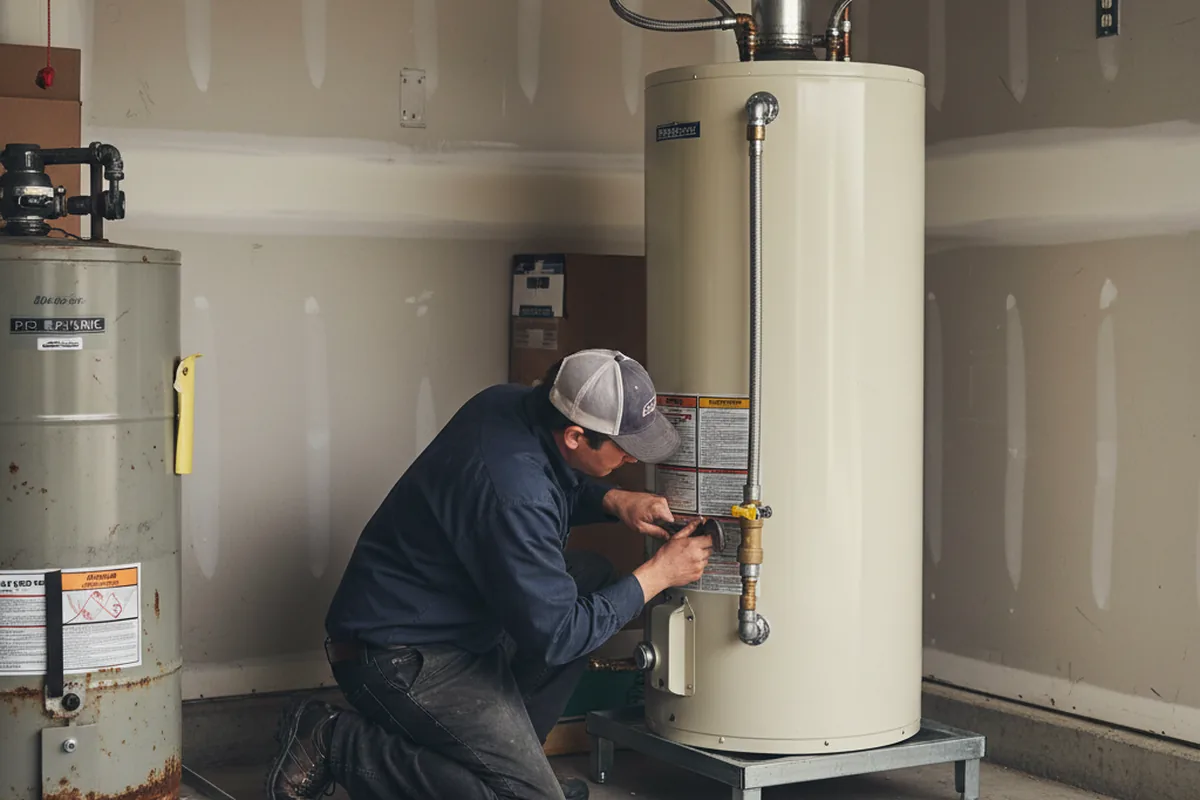 Water heater and shutoff valve replacement in Mc Cool
